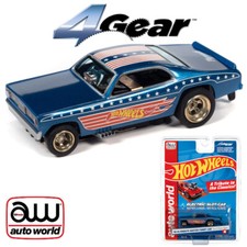 Auto World Hot Wheels Patriotic 4Gear - 1970's Plymouth Duster HO Scale Slot Car