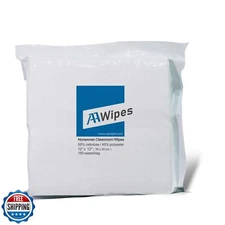 AAwipes Cleanroom Wipes Nonwoven Wipers Cellulose/Polyester Blend (12" x 12" 