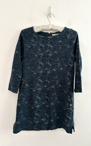 White Stuff Tunic Women's Embroidered Leaf 3/4 Sleeve Jersey Pockets Size 10 - Picture 5 of 10