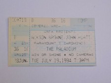 Jackson Browne John Hiatt Carowinds Charlotte NC Vintage Ticket Stub Jul 19 1994