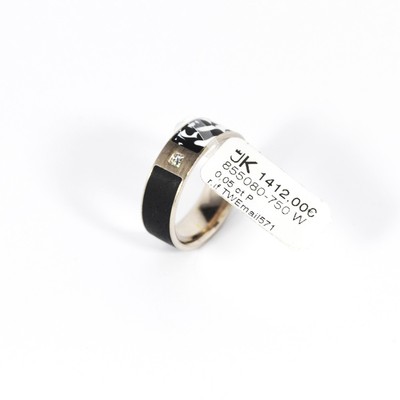 Unique 750 white gold ring with diamond 0.05ct. magnifying glass IF/TW size 54