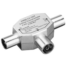 Adattatore antenna TV DVB-C sdoppiatore sdoppiatore IEC 1 presa coassiale - 2 connettori UHD