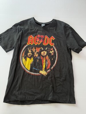 AC/DC Mens T-shirt Medium Black Short Sleeve Highway To Hell Rock Music Band Tee