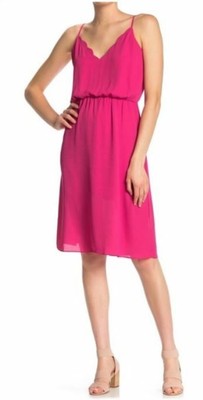 hot pink scalloped dress