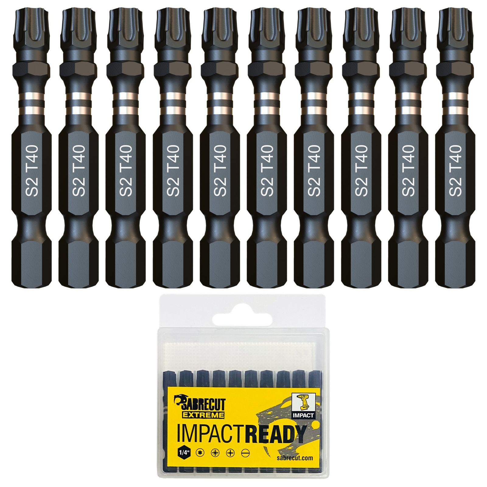 10x 50mm SabreCut T40 Torx Impact Drill Driver Screwdriver Bits Set PROFESSIONAL