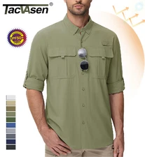 Mens Long Sleeve Sun Protection Shirt UPF 50+ Quick Dry Fishing Cooling Hiking T