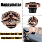Chopper Mesh Fuel Gas Oil Tank Cap Cover For Harley Dyna Sportster XL883 XL1200