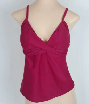 Athleta Underwire Tankini Womens 34C/32D/30DD Twister Beach Burgundy strappy