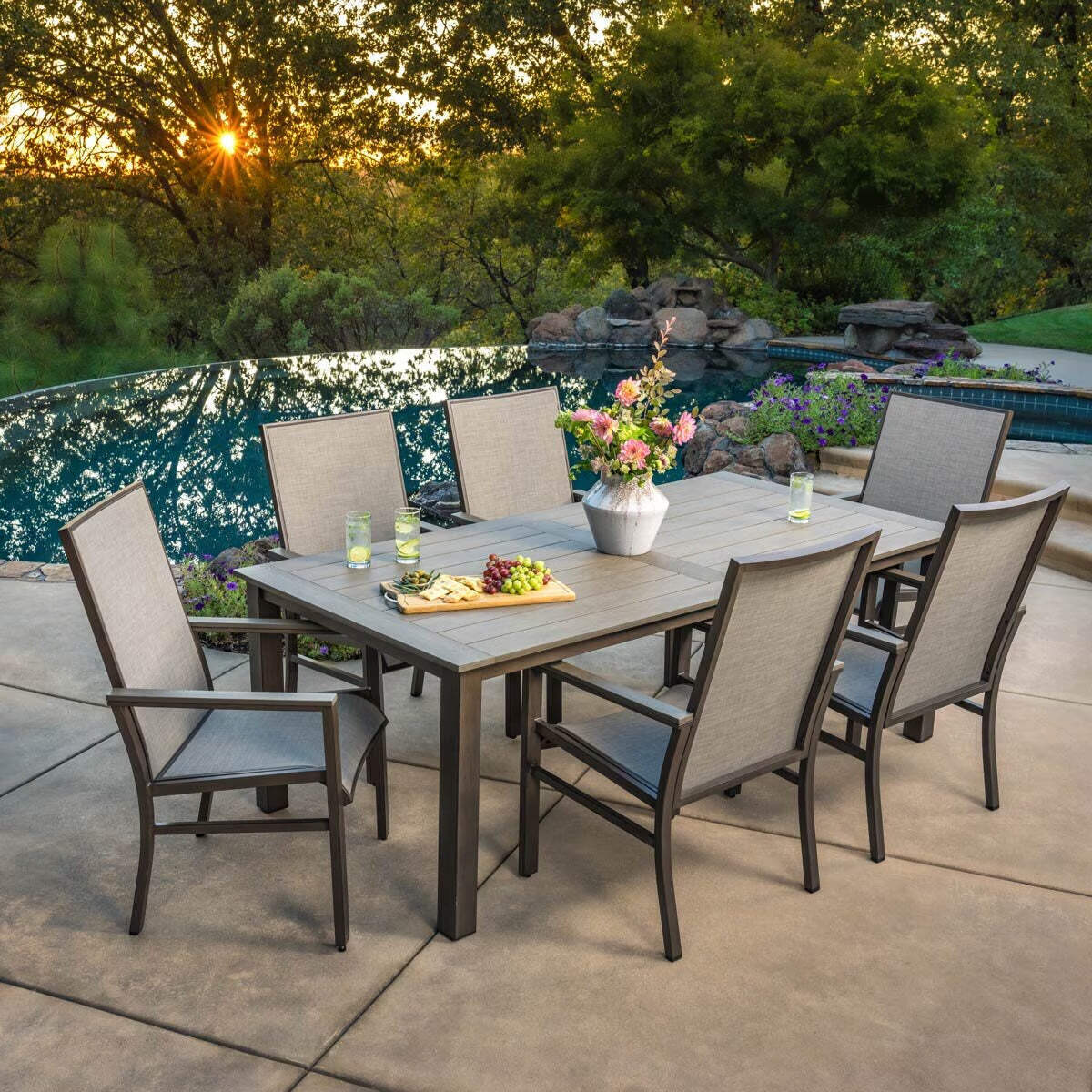 Cast Aluminum Patio Home Depot Outdoor Tables And Chairs Cafe Set