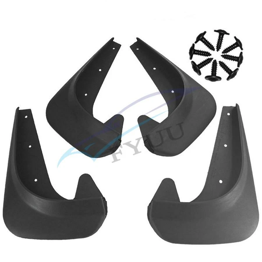 4 Pcs EVA Plastic Car Fender Mud Flap Splash Guard Protector Mudgurad Black — 第 3/4 张图片