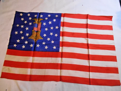 Rare U.S. Silk Flag Grand Army of the Republic Civil War Veteran