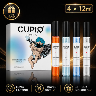 CUPID Men's Cologne Gift Set 4x12ml Eau De Parfum Long Lasting Travel Spray
