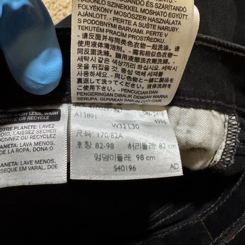 Levi Strauss & Co. Jeans 501 Denim Nero Uomo Taglia 32 x 30 Uomo Bottoni Fly Fit - Foto 12 di 13