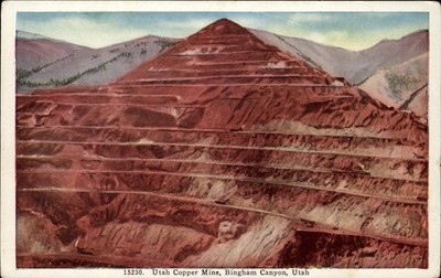 Utah Copper Mine Bingham Canyon Utah vintage postcard d438