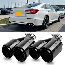 For Honda Accord 18-22 Carbon Fiber 2.5" / 3" Inlet 4" Outlet Dual Exhaust Tips