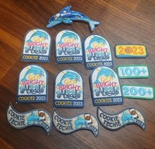 Girl Scout 2023 COOKIE SALES 13 Patch Set GO BRIGHT AHEAD Dolphin Badge