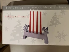 Holiday Collection Metal Reindeer Candle Holder With The 4 Red Candles By Sears