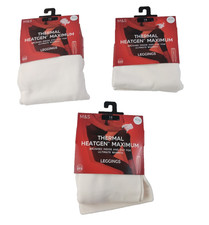 M&S Thermal 3Pcs Bundle Size 14 Heatgen Maximum White Leggings New
