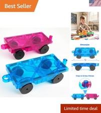 2PCS Magnetic Car Building Tile Set - Vibrant STEM Toys for Kids' Education