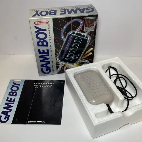 Vintage Nintendo OEM Game Boy In BOX Rechargeable Battery Pack / AC Adapter READ