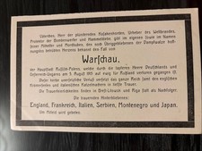 Propaganda Todesanzeige Warschau 1915 Humor Frankreich England Italien Etc