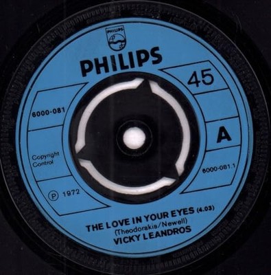 Vicky Leandros - Love In Your Eyes - Used Vinyl Record 7 - G8100z