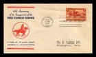 DR JIM STAMPS US COVER PONY EXPRESS 80TH ANNIVERSARY FDC SCOTT 894