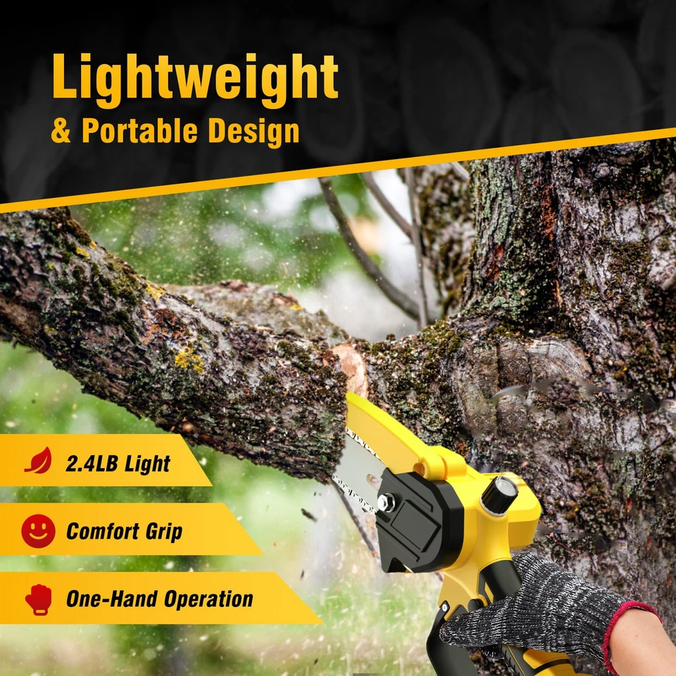 6-Zoll Kettensäge Mini elektrische Kettensäge mit 2-Batterien,21V Kettensägen - Bild 2 von 4