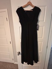 Black Sleeveless V-Neck Midi/Maxi Dress, Chaps, NWT, size 4, orig : $79.50