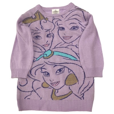 Infant Girls Disney Princess Baby Sweater Dress Purple & Gold 18m