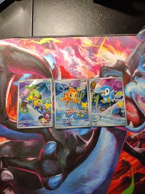 Pokemon TCG 1st Partner Illustration Collection Turtwig Chi char & Piplup