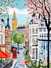 City Diamond Art Kit 5D DIY Full Drill Urban Wall Painting Craft Small