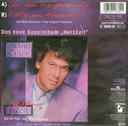 Roland Kaiser - Un Amore Grande 7" Single Vinyl Pop Schlager 41011 - Bild 2 von 4
