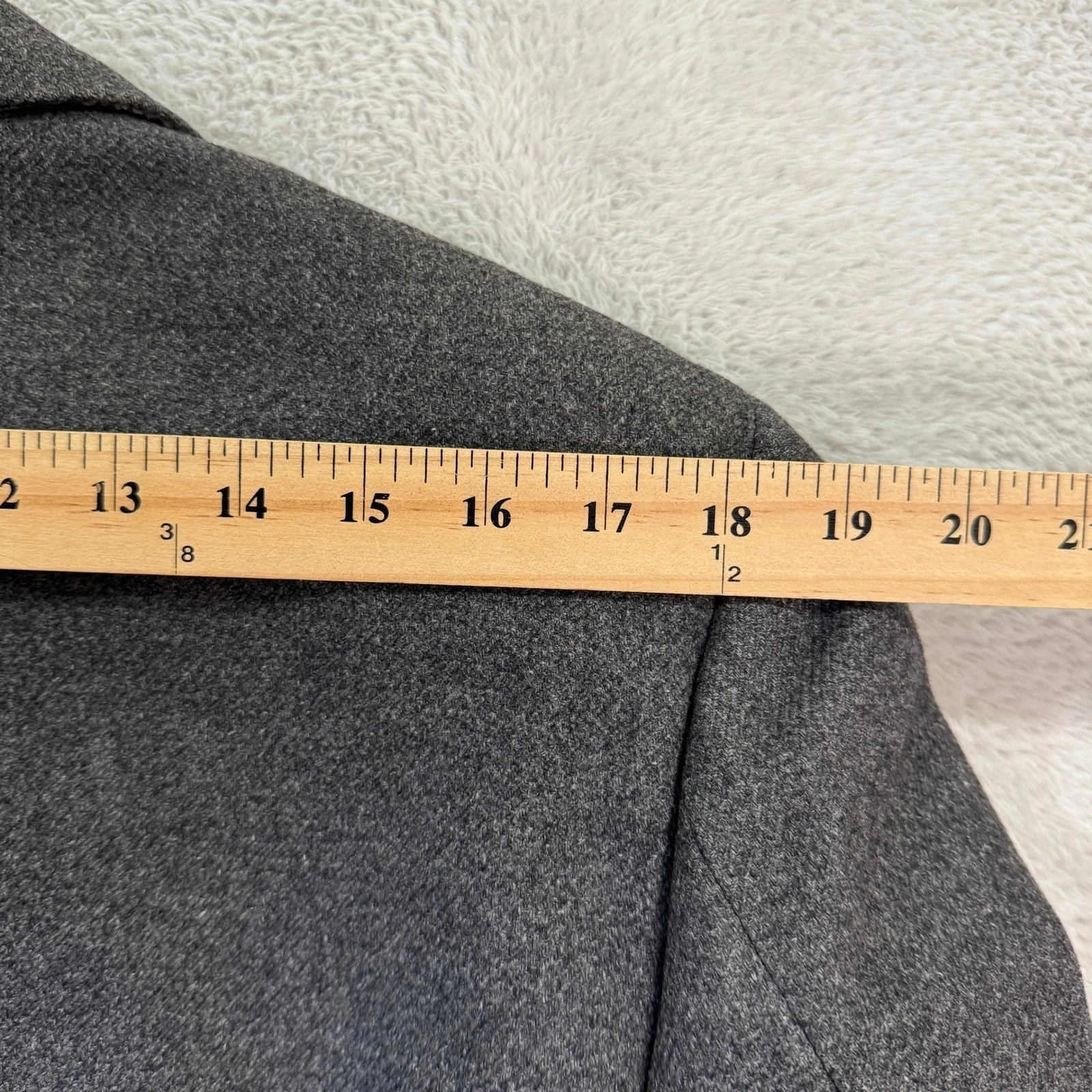 Vintage Bloomingdales E Thomas Mens 42L Charcoal Grey Wool Overcoat Heavy Casual - product detail image 9