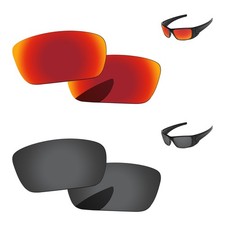 Black  Fire Red Polarized Replacement Lenses For-Oakley Fuel Cell OO9096