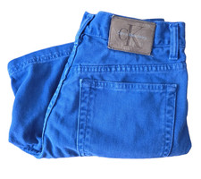 Vtg 90s Calvin Klein Jeans Denim Shorts Overdye Stonewash USA Made Long Inseam