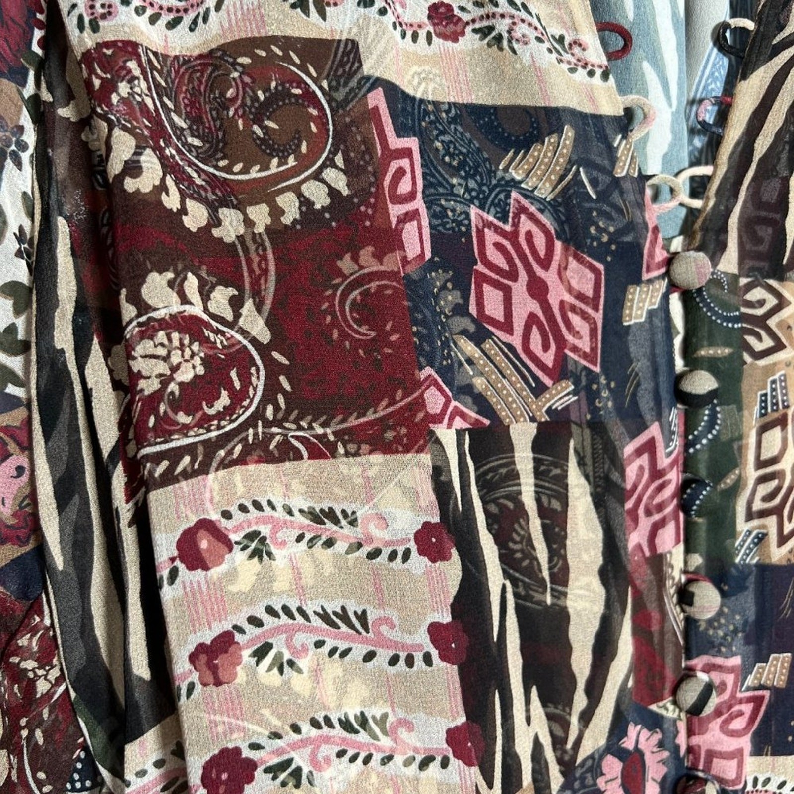 Veronica Beard Jayce Blouse Silk Patchwork Print … - image 8