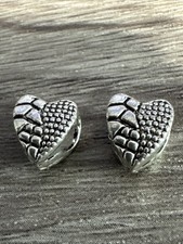Large Hole European Metal Heart Spacer Beads 50 Pieces