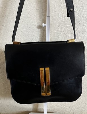 Demellier London Woman's Black Leather The Vancouver Cross-Body Bag