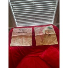 Set of 2 Pillow Covers NEW Retro Santa Girly Pink Zip Closure Standard Size