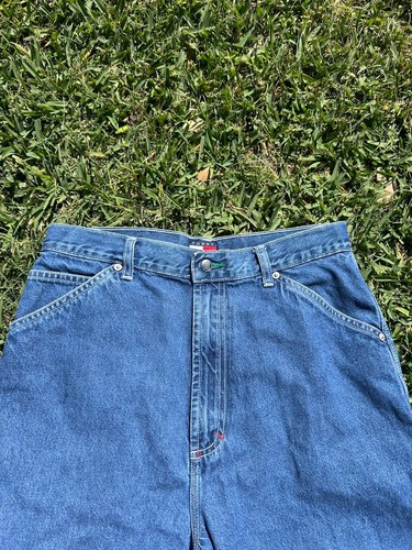 Vintage Tommy Hilfiger Hipster Shorts Womens Size 20” Blue Denim - Picture 3 of 6