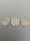 Three (3) 1922-1923 U.S. Peace $1 Dollars in Extra Fine/AU Condition; 90% Silver