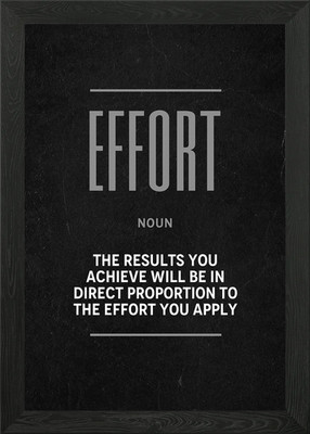 Effort Definition Text Art Framed Wall Art Poster Canvas Print Picture