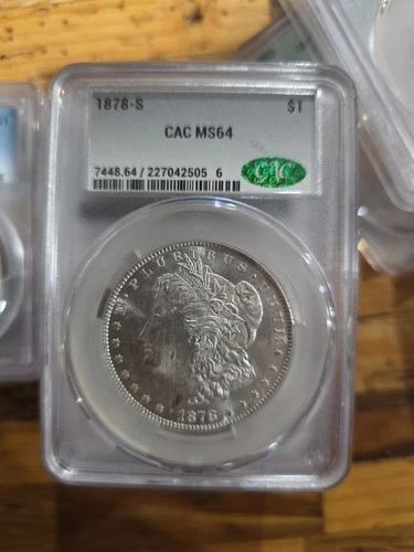 1878-S Morgan Silver Dollar, CAC Grading MS64, San Francisco Mint.