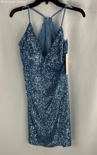 Honey and Rosie Women's Blue Sequined Formal Evening Dress NWT MSRP $79