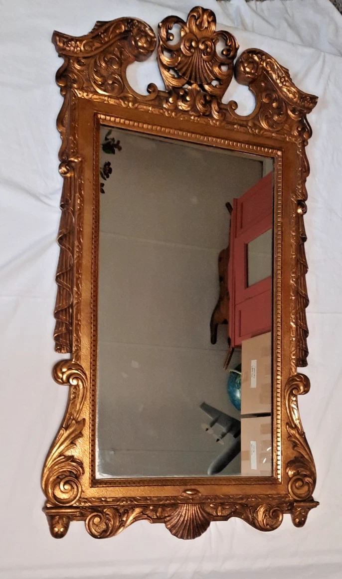 Carved Wood Mirror In Collectible Wall Hangings & Mirrors for sale