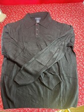 Dockers Men's Pullover Sweater Black Size M Knit Front Soft Preppy Casual V1