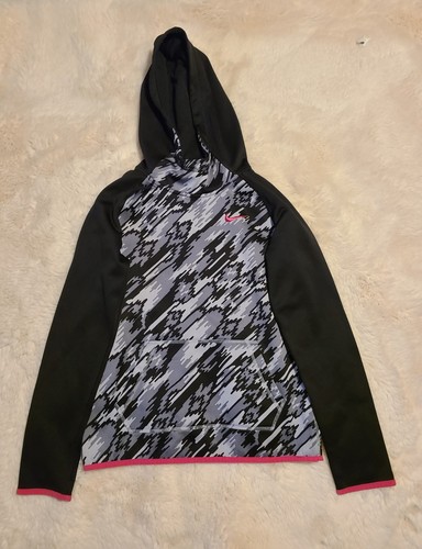 Girls Youth Nike Dri Fit Camouflage Pink & Black Hoodie w/ Pockets Size L