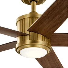 SELL-Kichler Lighting 300044NBR Brahm Indoor Ceiling Fan Natural Brass