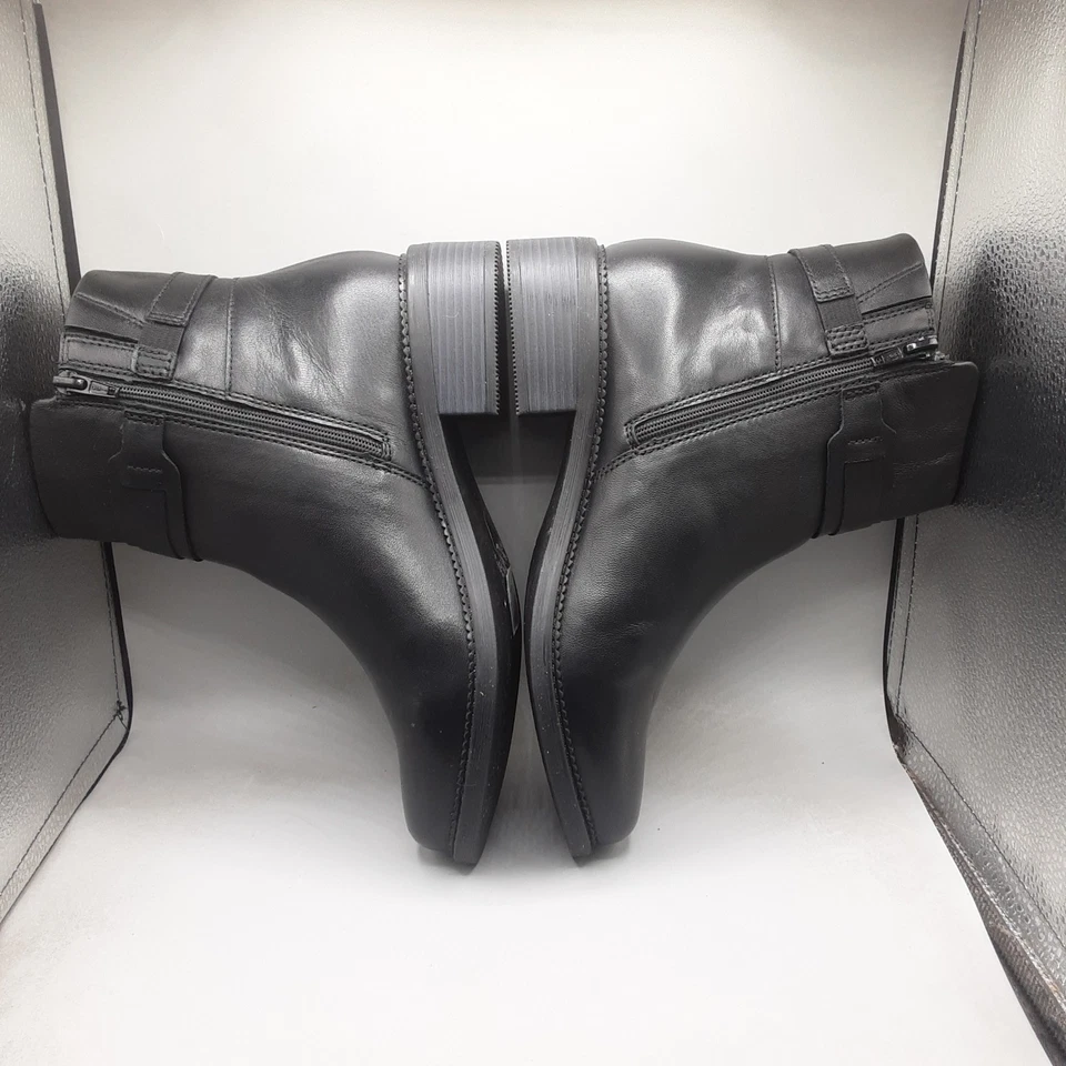 Botas Clarks Maye Bella para mujer 8,5 W cuero negro A119 Foto 3 de 4